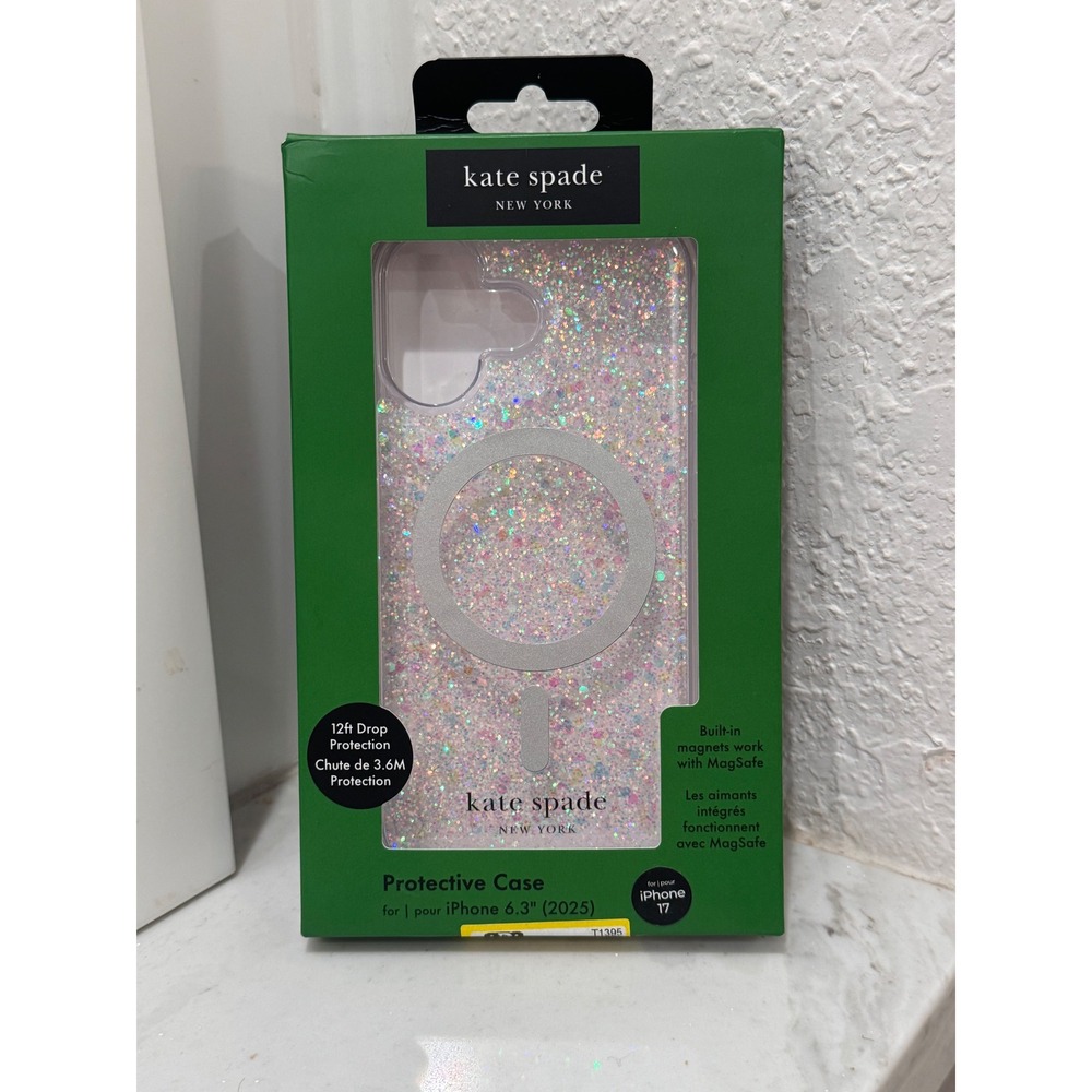 NEW Kate Spade iPhone 17 Case 6.3 2025 Iridescent Glitter MagSafe Protective